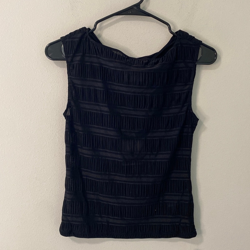 New Reformation Dusk Sheer Stripe Knit Top Black Size Small - Picture 3 of 4